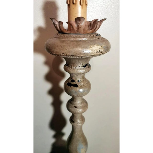Wood Italian Wooden Church Candlesticks, 1830, Set of 2 For Sale - Image 7 of 13