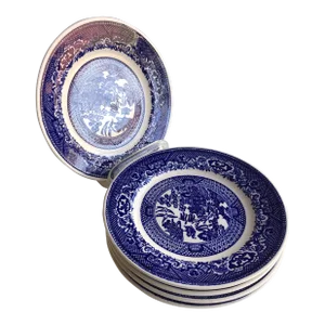 Vintage Willow Ware by Royal China "Blue Willow" Pattern Bread/Dessert Plates- Set of 6