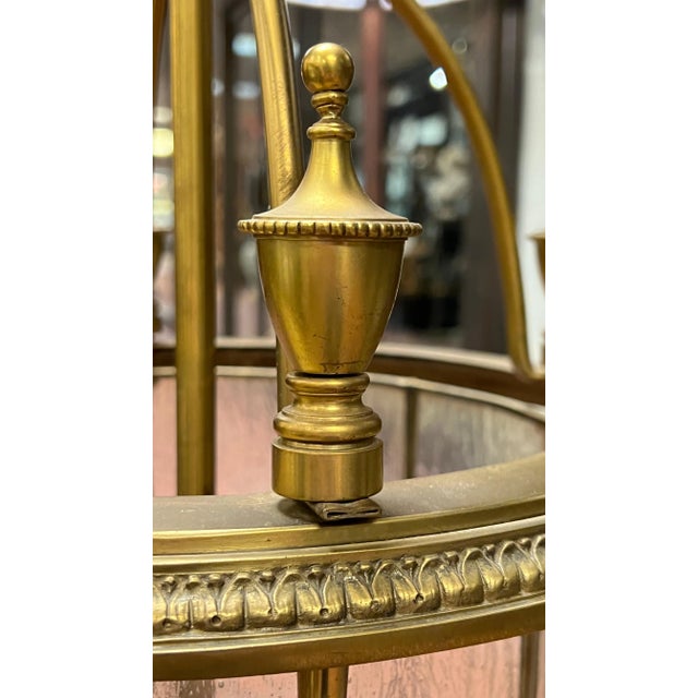 Vintage Brass six lighLantern in English Regency Georgian American Federal Style For Sale In New York - Image 6 of 12