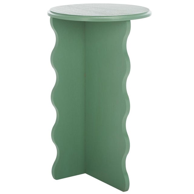 Lilith Wavy Accent Table in Sage Green For Sale In Philadelphia - Image 6 of 8