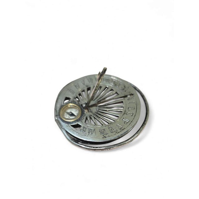 Metal Silvered Pocket Sundial, 1800 For Sale - Image 7 of 15