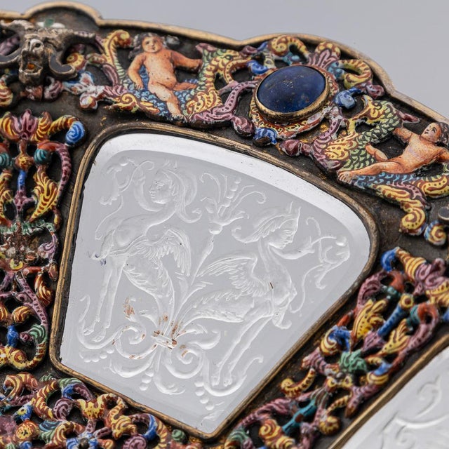 Antique 19th Century Austrian Silver, Enamel & Rock Crystal Dish by Rudolf Linke, 1890s For Sale - Image 14 of 18