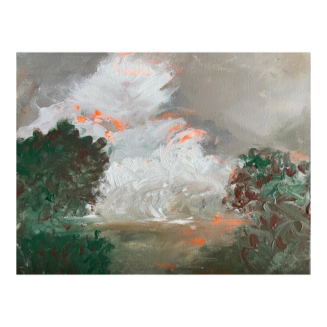 Mist Over the Meadow – Original Abstract Landscape on Canvas by Heather Dawn Batchelor For Sale