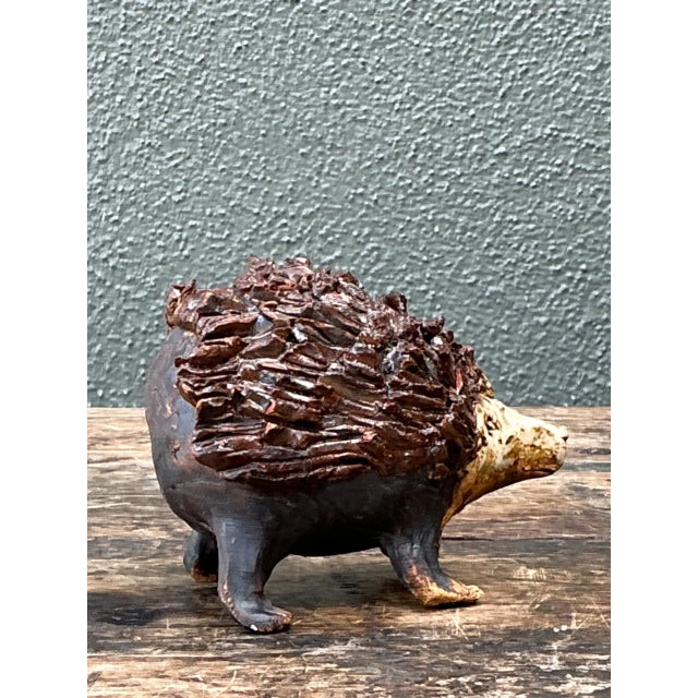Vintage Textured Ceramic Hedgehog Sculpture For Sale In West Palm - Image 6 of 14