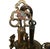 Art Deco 1920s Arts and Crafts, Art Deco Polychrome, Iron and Wood 3 Light Chandelier For Sale - Image 3 of 9
