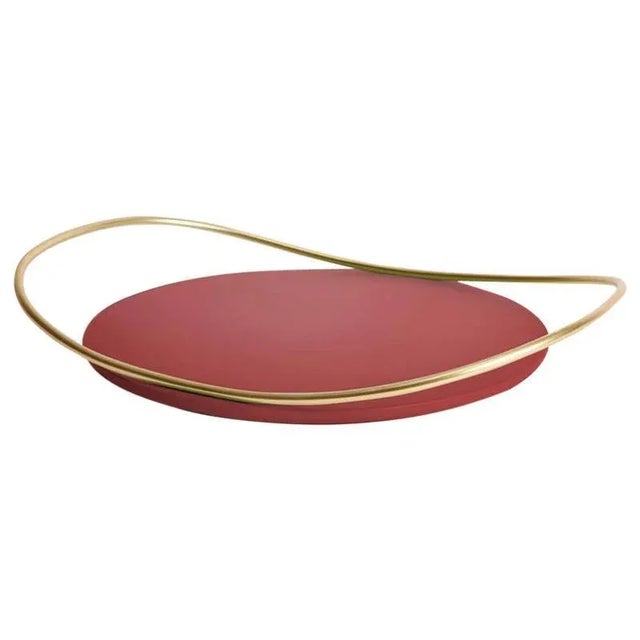 Burgundy Touché B Tray by Mason Editions For Sale - Image 4 of 4