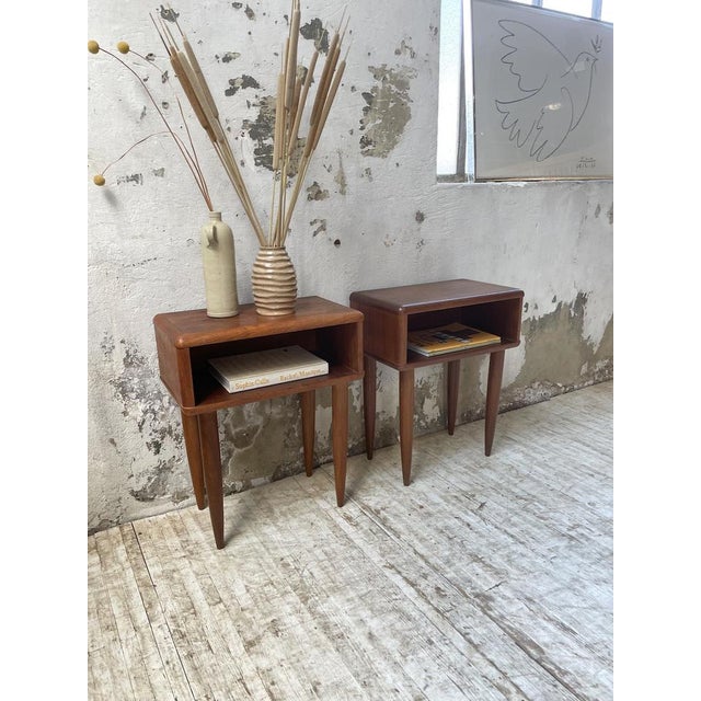 Scandinavian Teak Bedside Tables, 1960s, Set of 2 For Sale - Image 9 of 18