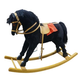 Mid 20th Century Meier Spielwaren German Rocking Horse Toy 35" For Sale