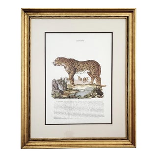 Italian Vintage Leopard Print Gold Leaf Wood Frame With Glass - Boho Chic Safari Tropical MCM For Sale