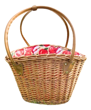 Apple Lined Basket With Handles