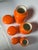 Ceramic Vintage Mid Century Modern Bright Orange Apothecary Lidded Jars, Set of 3 For Sale - Image 7 of 9