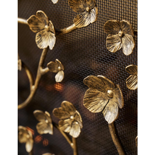 Not Yet Made - Made To Order Aged Silver Primrose Garden Fireplace Screen For Sale - Image 5 of 12