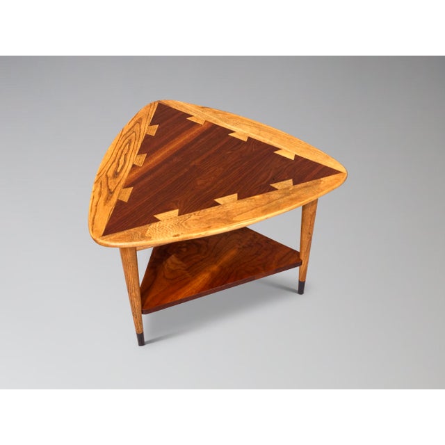 Wood 1960s Restored Lane Acclaim Guitar Pick Side Table Triangle Wedge End Table For Sale - Image 7 of 10