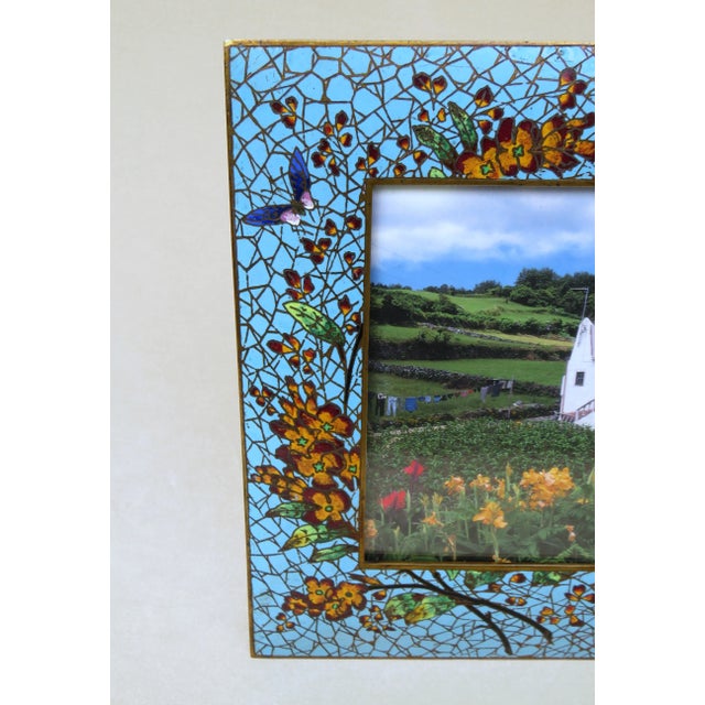 Art Deco Picture Frame in Cloisonné Enamel & Brass For Sale - Image 11 of 16