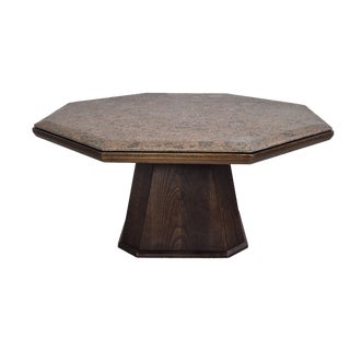 Vintage Octagonal Coffee Table with Stone Top, Germany, 1960s For Sale