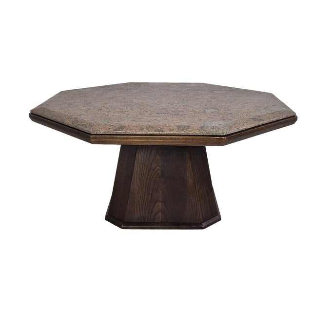 Vintage Octagonal Coffee Table with Stone Top, Germany, 1960s For Sale