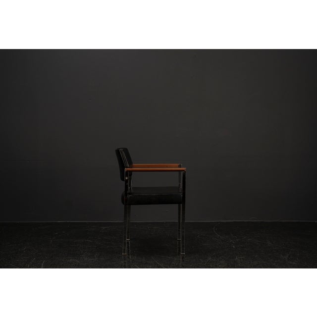 Wood Mid-Century Black Armchair, 1960s For Sale - Image 7 of 18