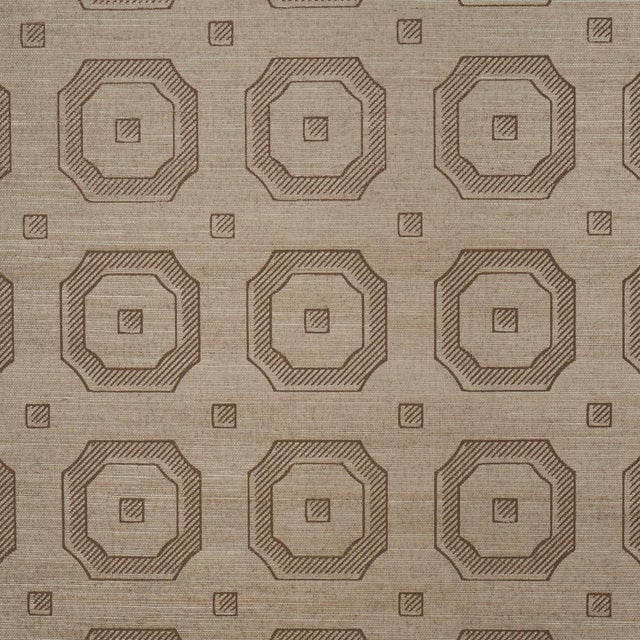 Contemporary SAMPLE - Schumacher Belveled Frame Sisal Wallpaper In Sepia For Sale - Image 3 of 4