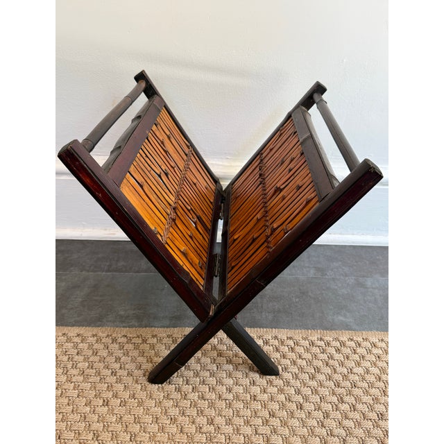 Late 20th Century Asian Bamboo Folding Magazine Rack For Sale - Image 6 of 9