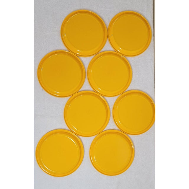 1970's Ingrid Ltd. Chicago Primary Yellow Melamine Dinner Ware - Set of 15 For Sale - Image 9 of 18