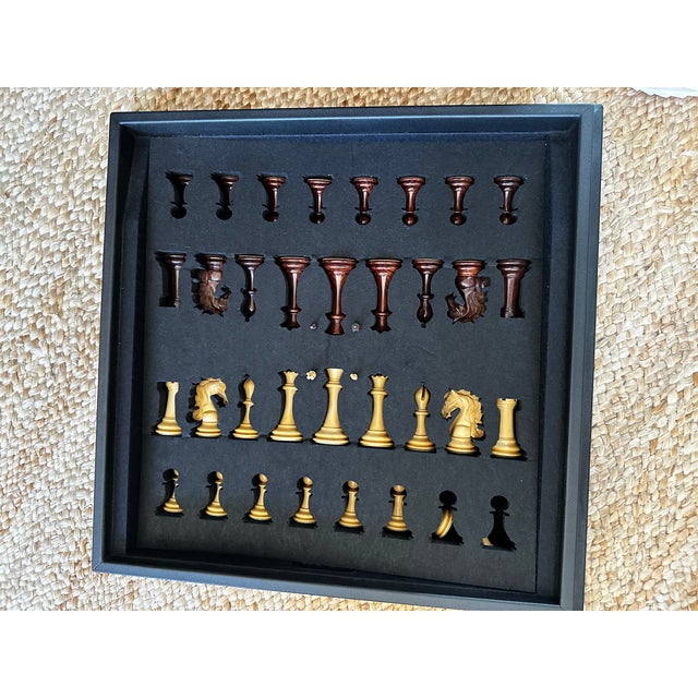 Geoffrey Parker Staunton Leather Championship Chess Set For Sale - Image 4 of 10