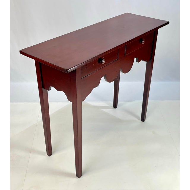 Late 20th Century Vintage Eddy West Solid Pine Scalloped Apron Tavern Table or Huntboard For Sale - Image 5 of 13