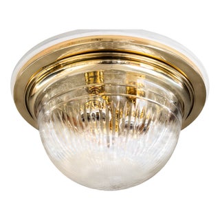 Art Deco Ceiling Lamp with Cut Glass Shade Vienna, Austria, 1920s For Sale
