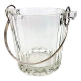 Vintage Crystal and Silver-Plated Ice Bucket Italy For Sale