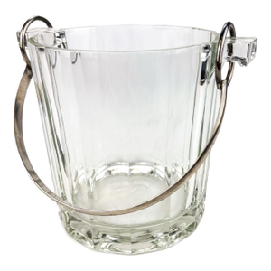 Vintage Crystal and Silver-Plated Ice Bucket Italy