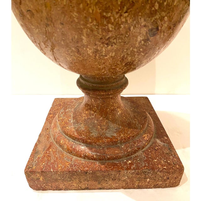 Mid 19th Century Mid 19th Century Hand Carved Rouge Marble Urn For Sale - Image 5 of 6