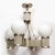 Art Deco Revival Four Arm Brushed Nickel & Frosted Glass Chandelier For Sale - Image 9 of 11
