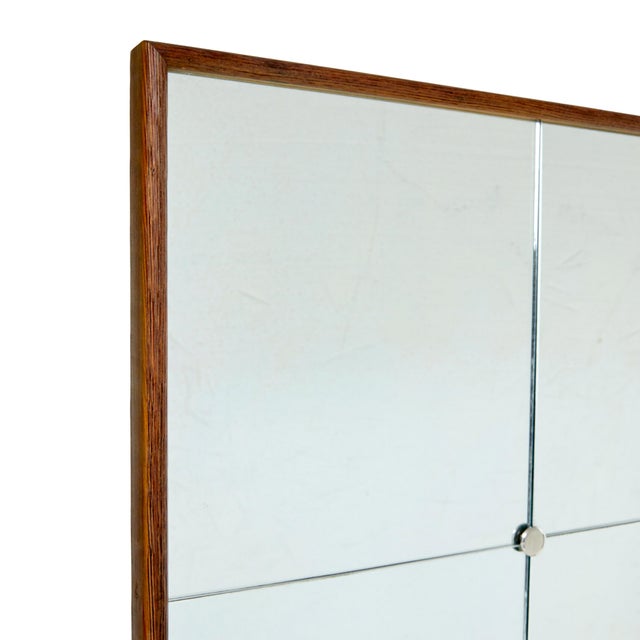 Mid-Century Modern Mid-Century Modern Scandinavian Segmented Wall Mirror in Oak Frame, 1960 For Sale - Image 3 of 6