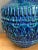 Vintage Mid-Century Modern Blue Glazed Ceramic Lamp For Sale - Image 9 of 12