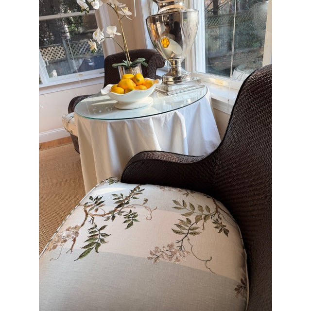 Custom Lounge Chairs by Mark Hampton for Hickory Chair Upholstered in Colefax and Fowler Meet the Lounge Chair pair that...