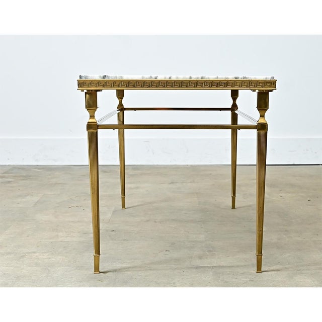 Early 20th Century French Brass and Marble Coffee Table For Sale - Image 11 of 11