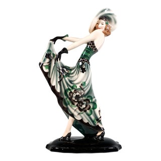 Art Deco The Blonde Dream Dancer attributed to Stephan Dakon for Goldscheider, 1932 For Sale