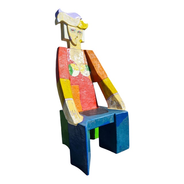 Sculptural Chair and Table by Ludo Huys, 1990s, Set of 2 For Sale