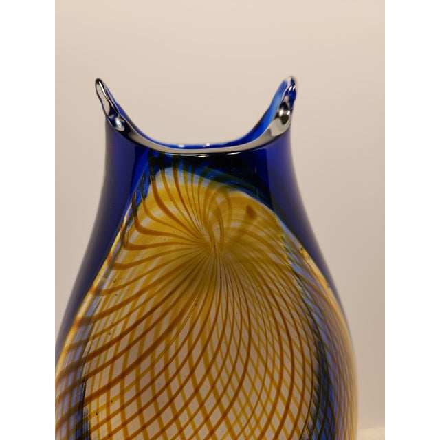 Magnificent 17-Inch Signed Studio Art Glass Vessel by Juston Daniels ​A breathtaking, monumental studio art glass...