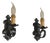 Mid-Century Gothic Tole Wall Sconces, 1970s, Set of 2 For Sale