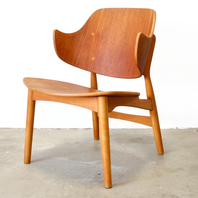 Mid-Century Modern Randers Stolefabrik Model #307 Teak & Beech Chair Designed by Jens Hjorth For Sale - Image 3 of 8