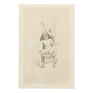 Félicien Rops, Nude, Puberty, 1880s, Etching For Sale