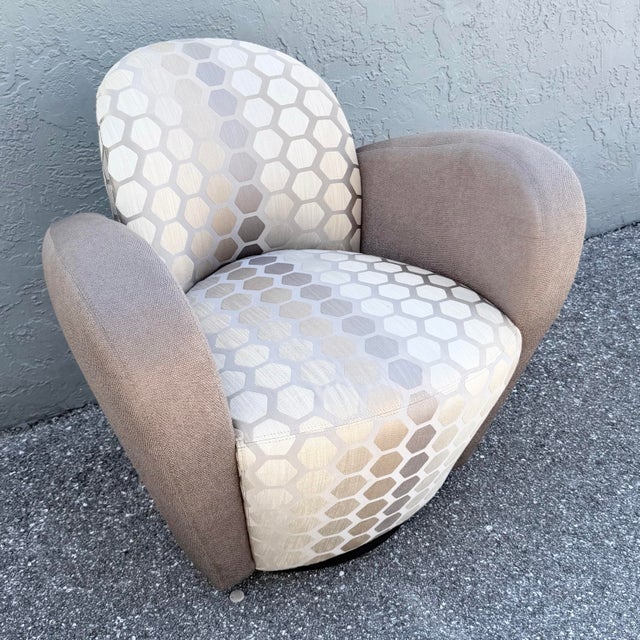 A striking example of 1980s postmodern design, this sculptural “Miami Chair” was designed by Michael Wolk for Weiman. Its...