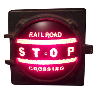 Antique Industrial Authentic Metal Railroad Light For Sale