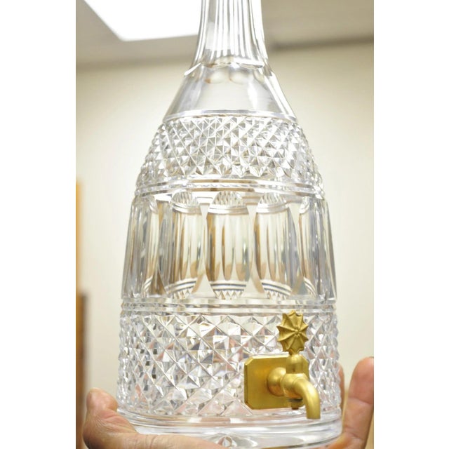 Vintage French Baccarat Style Bronze Swan & Cut Crystal Glass Liquor Decanter For Sale - Image 11 of 18