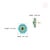 Native American 14k Gold 7.0ct Emerald Turquoise & Diamond Flower Stud Earrings- A Pair For Sale - Image 9 of 14
