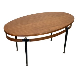Teak Oval Coffee Table, 1960s For Sale