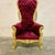 French Style Burgundy Velvet High-Back Tufted Gold For Sale - Image 4 of 7
