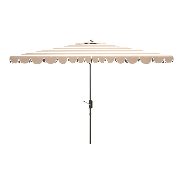 Vienna 6.5x10 Rectangle Umbrella - Beige/White For Sale
