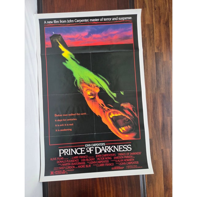 This original 1987 theatrical one-sheet for Prince of Darkness captures the film’s unsettling blend of cosmic horror,...