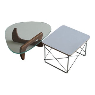Authentic Vintage Herman Miller Promotional Miniatures - Set of 2 - MCM Models - Eames LTR Table and Noguchi Coffee Table For Sale